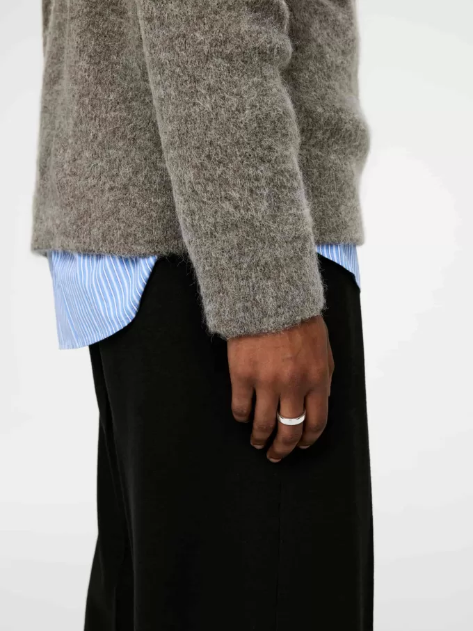 Anillo de plata de ley con cilindro Anillo de plata de ley con cilindro