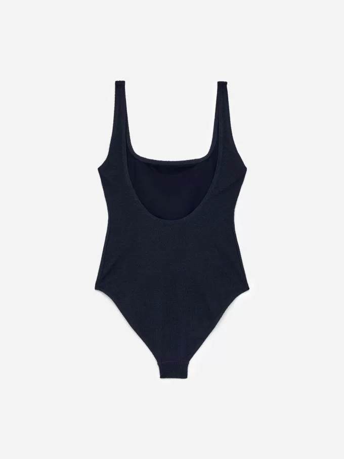 Bañador arrugado con cuello cuadrado Bañador arrugado con cuello cuadrado