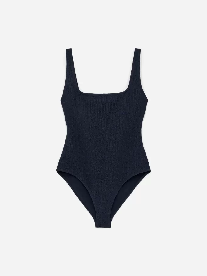 Bañador arrugado con cuello cuadrado Bañador arrugado con cuello cuadrado