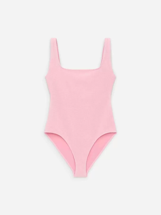 Bañador arrugado con cuello cuadrado Bañador arrugado con cuello cuadrado