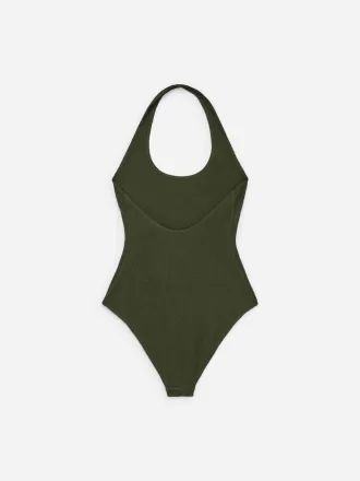Bañador arrugado con cuello halter