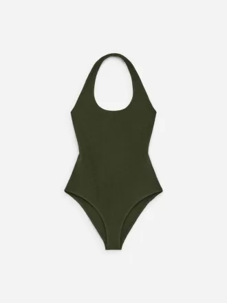 Bañador arrugado con cuello halter