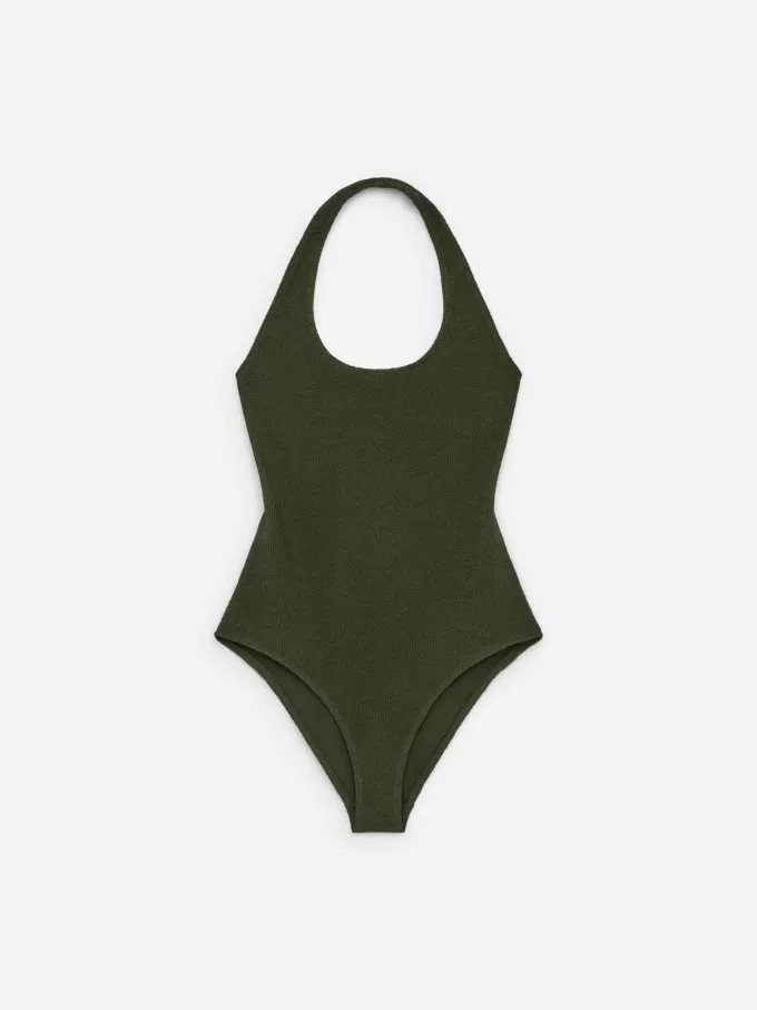 Bañador arrugado con cuello halter Bañador arrugado con cuello halter