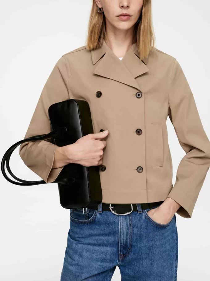 Blazer de algodón con doble botonadura Blazer de algodón con doble botonadura