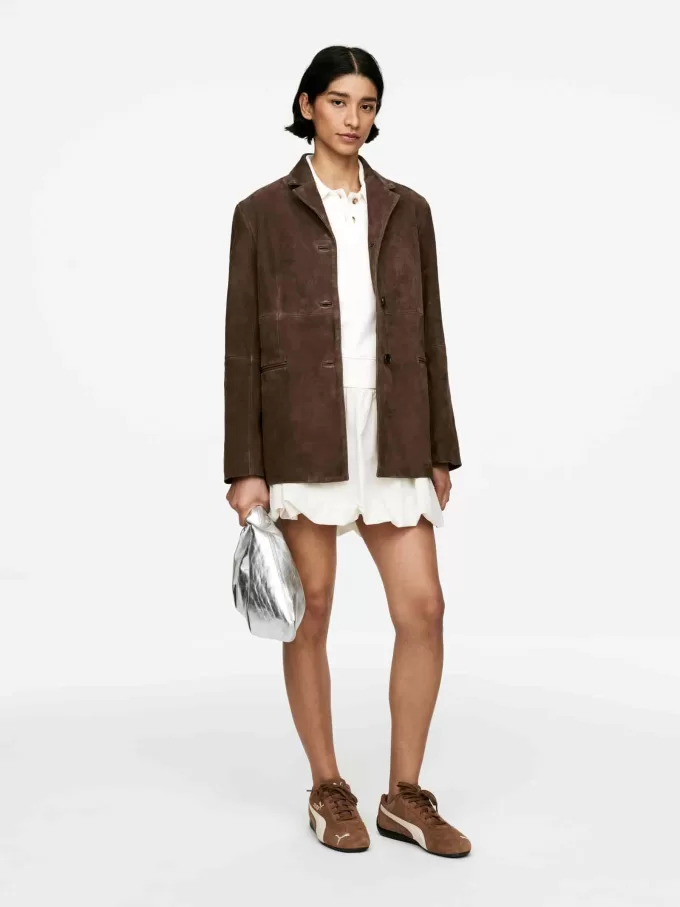 Blazer relajado de ante