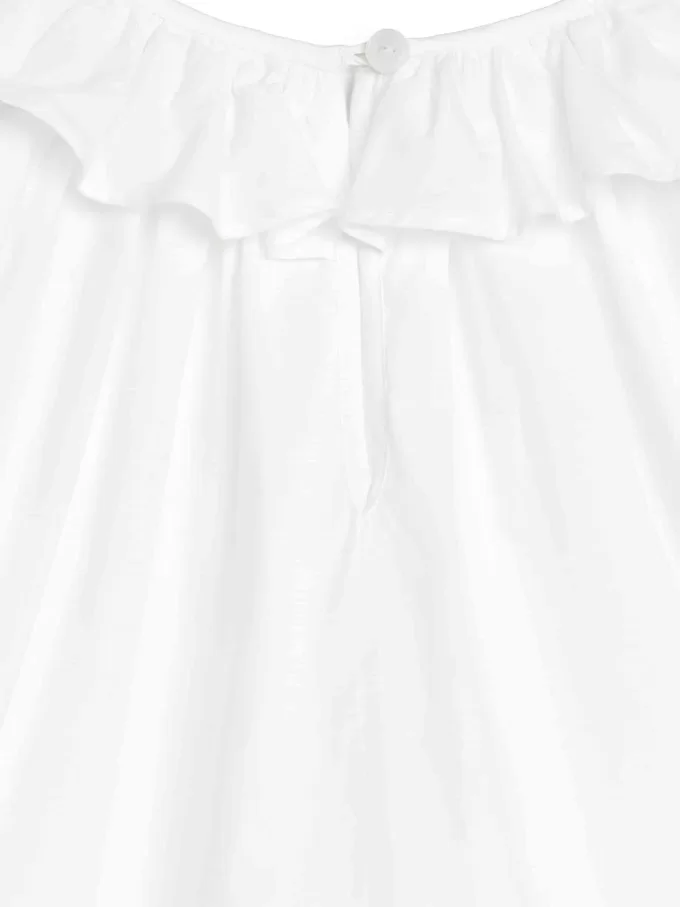 Blusa con cuello con volantes Blusa con cuello con volantes