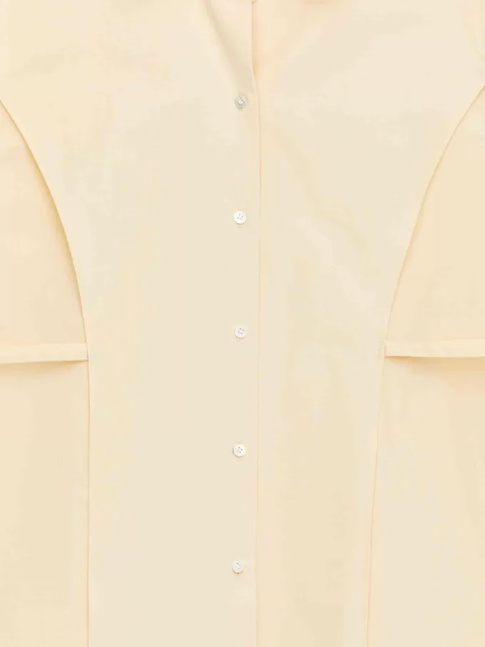 Blusa de algodón con cinturón anudado Blusa de algodón con cinturón anudado