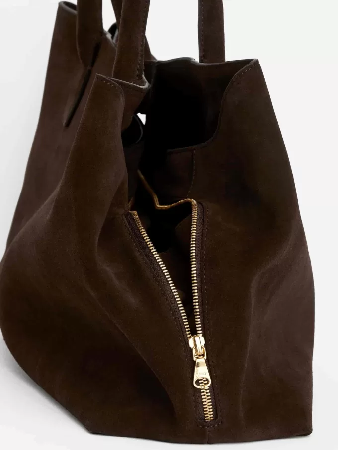 Bolso tote de ante