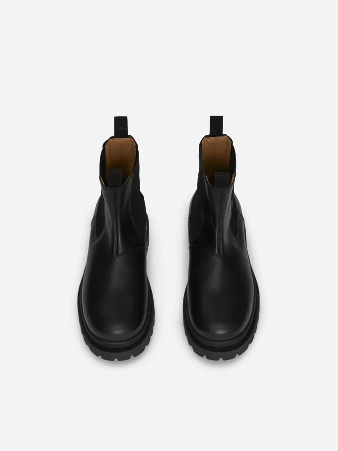 Botas Chelsea de cuero guardabarros Botas Chelsea de cuero guardabarros