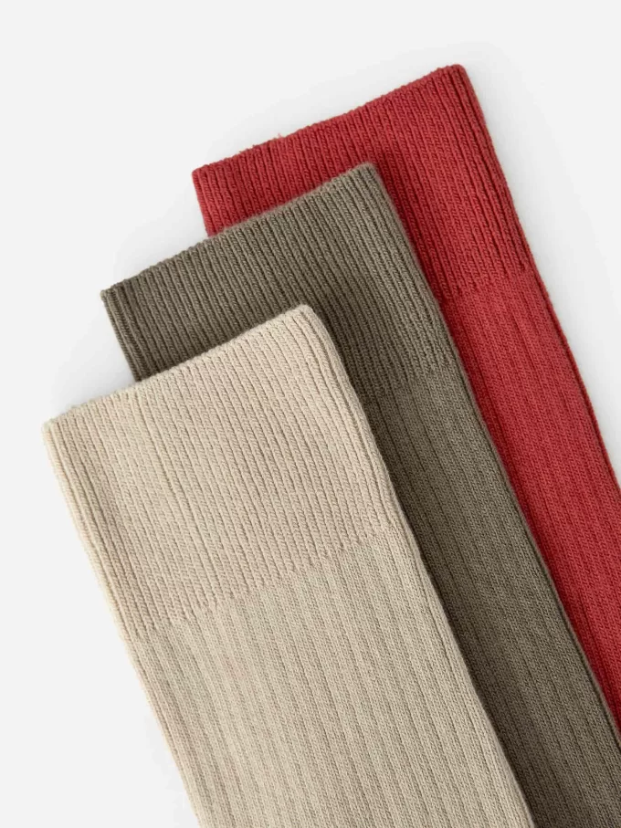 Calcetines Supima Algodón Canalé Set de 3 pares Calcetines Supima Algodón Canalé Set de 3 pares