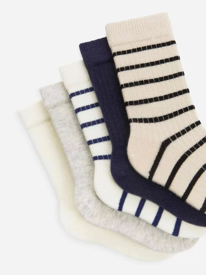 Calcetines de bebé de punto acanalado, 5 pares Calcetines de bebé de punto acanalado, 5 pares