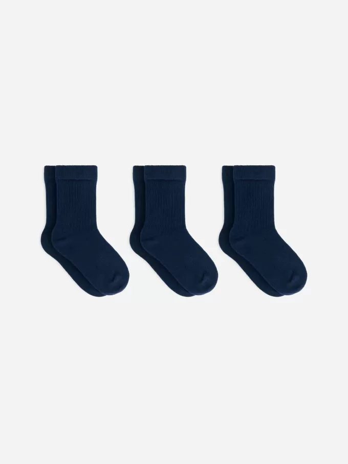 Calcetines de punto acanalado, 3 pares Calcetines de punto acanalado, 3 pares