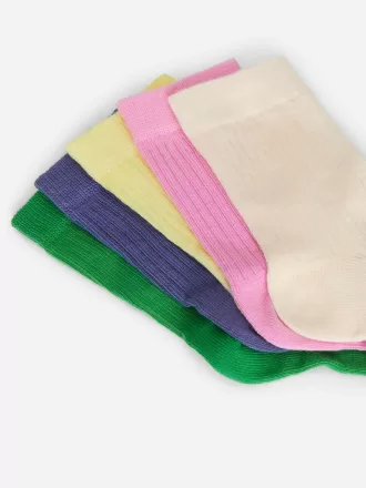 Calcetines de punto acanalado, 5 pares