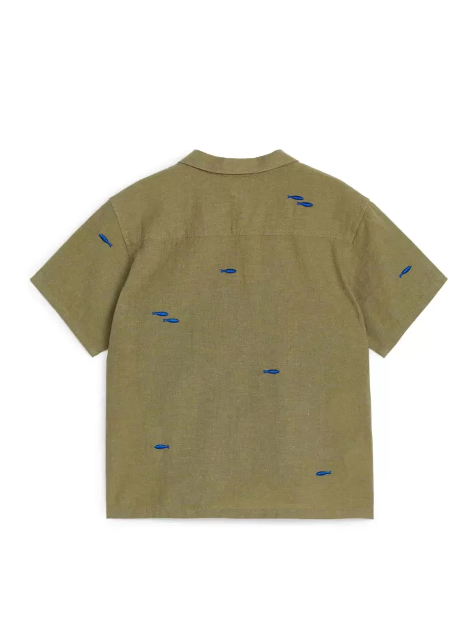 Camisa De Lino-Algodón Bordada Camisa De Lino-Algodón Bordada