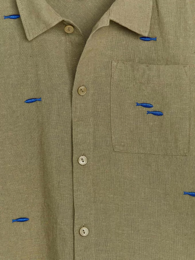 Camisa De Lino-Algodón Bordada Camisa De Lino-Algodón Bordada