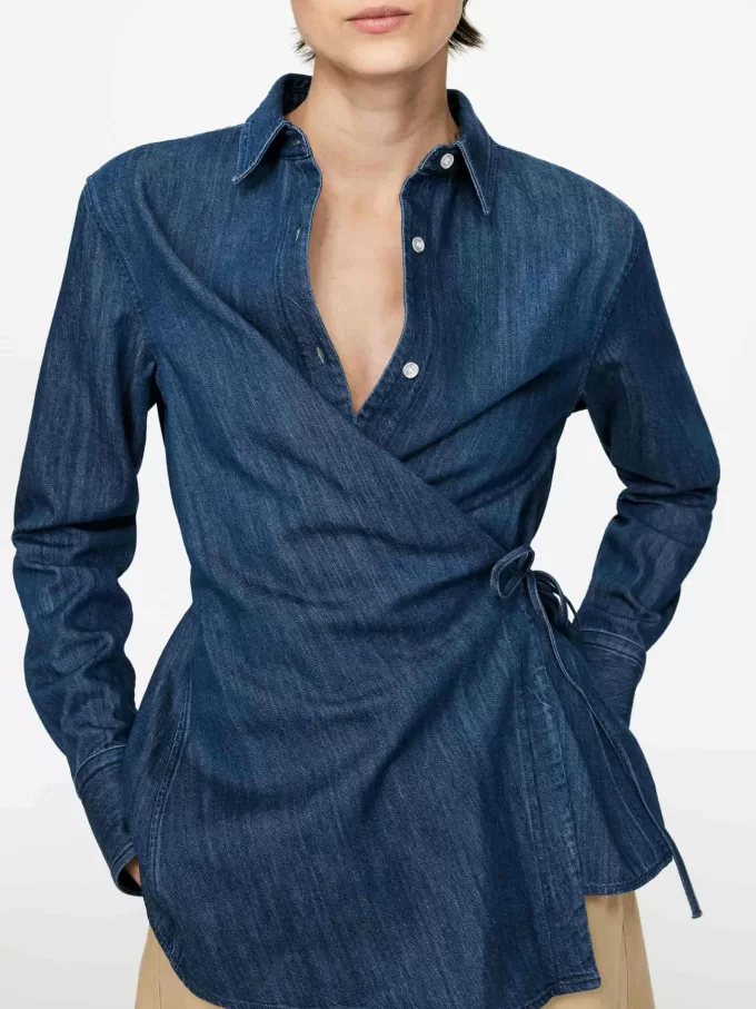 Camisa cruzada de mezclilla Camisa cruzada de mezclilla