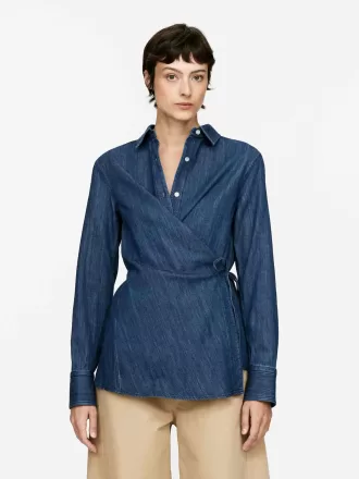 Camisa cruzada de mezclilla