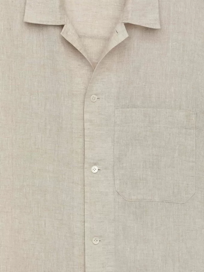 Camisa de lino de manga corta Camisa de lino de manga corta