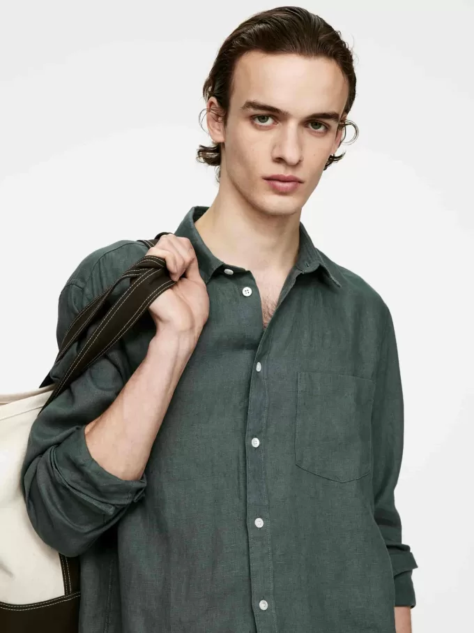 Camisa de lino regular fit Camisa de lino regular fit