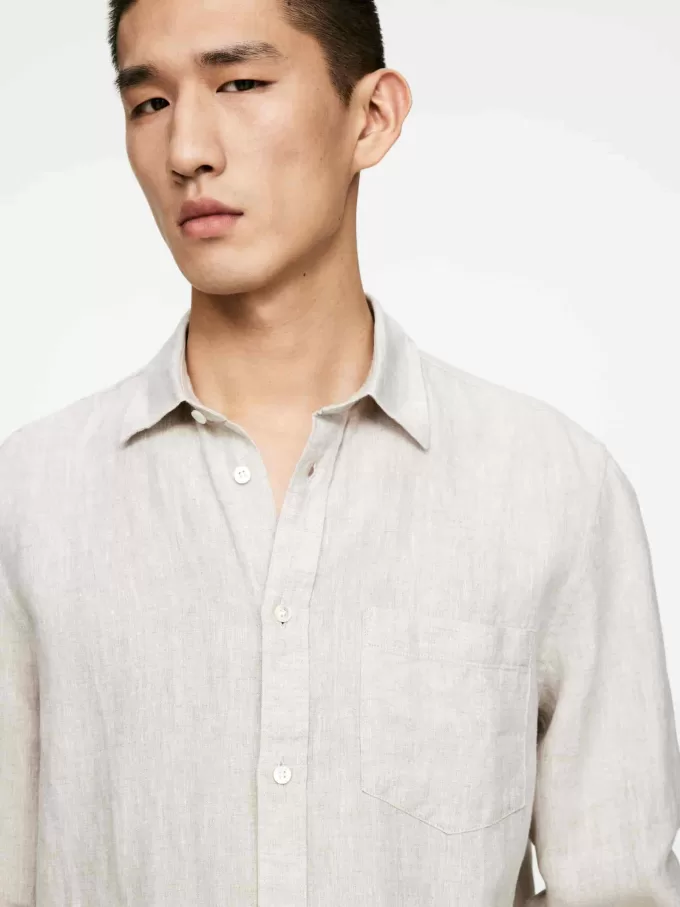 Camisa de lino regular fit Camisa de lino regular fit