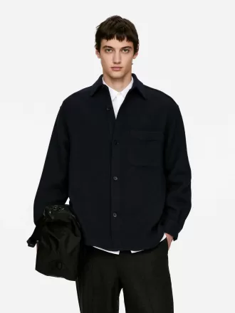 Camisa en mezcla de lana