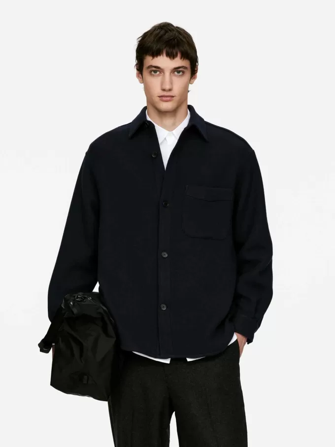 Camisa en mezcla de lana Camisa en mezcla de lana