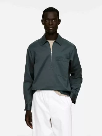 Camisa holgada con pop-over