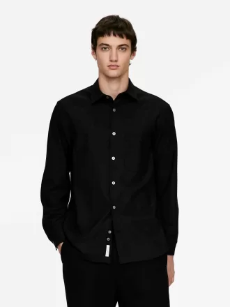 Camisa holgada en mezcla de lana