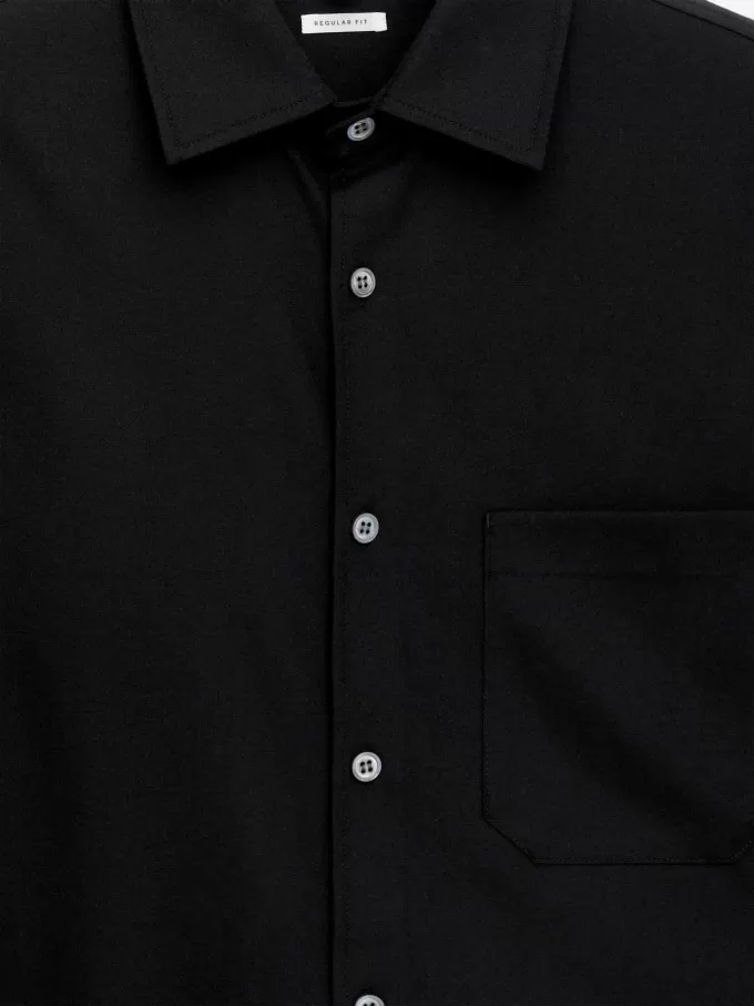 Camisa holgada en mezcla de lana Camisa holgada en mezcla de lana