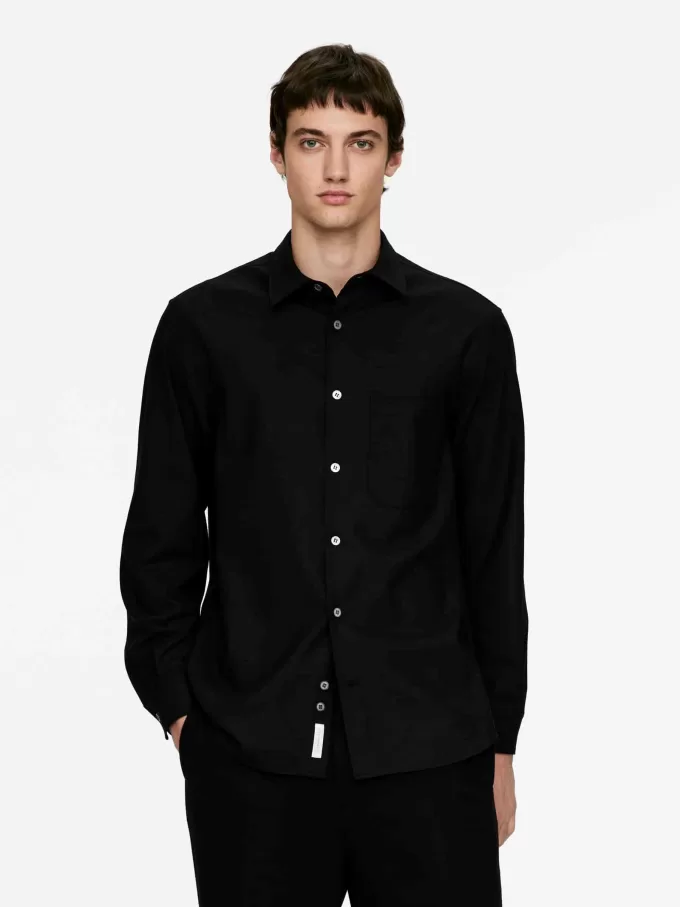 Camisa holgada en mezcla de lana Camisa holgada en mezcla de lana