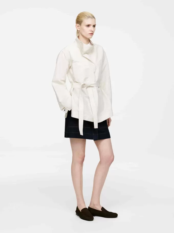 Camisa pop-over de mezcla de lino Camisa pop-over de mezcla de lino