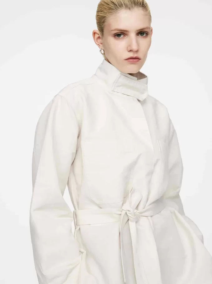 Camisa pop-over de mezcla de lino Camisa pop-over de mezcla de lino