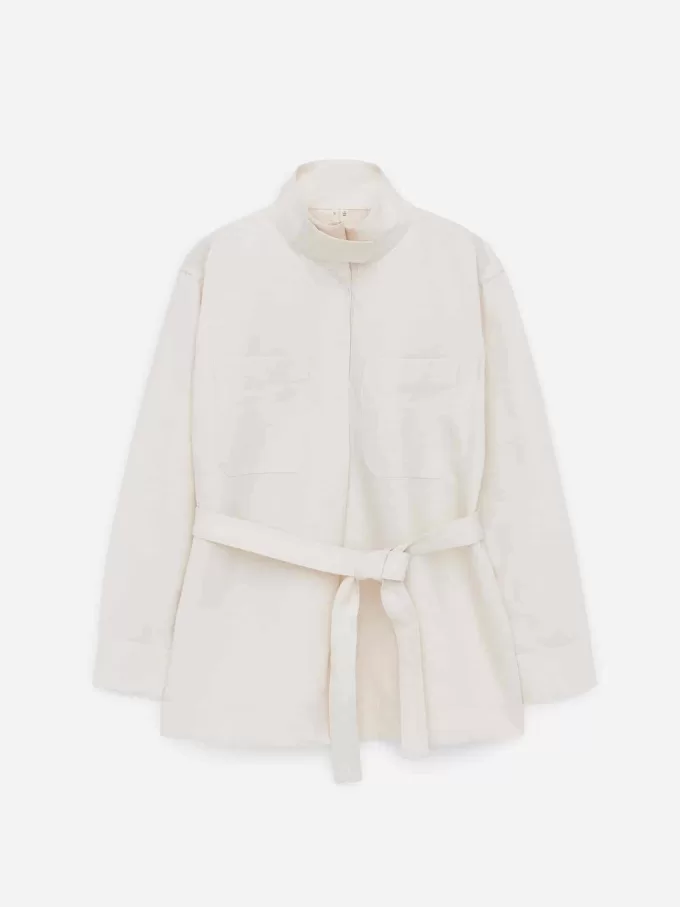 Camisa pop-over de mezcla de lino Camisa pop-over de mezcla de lino