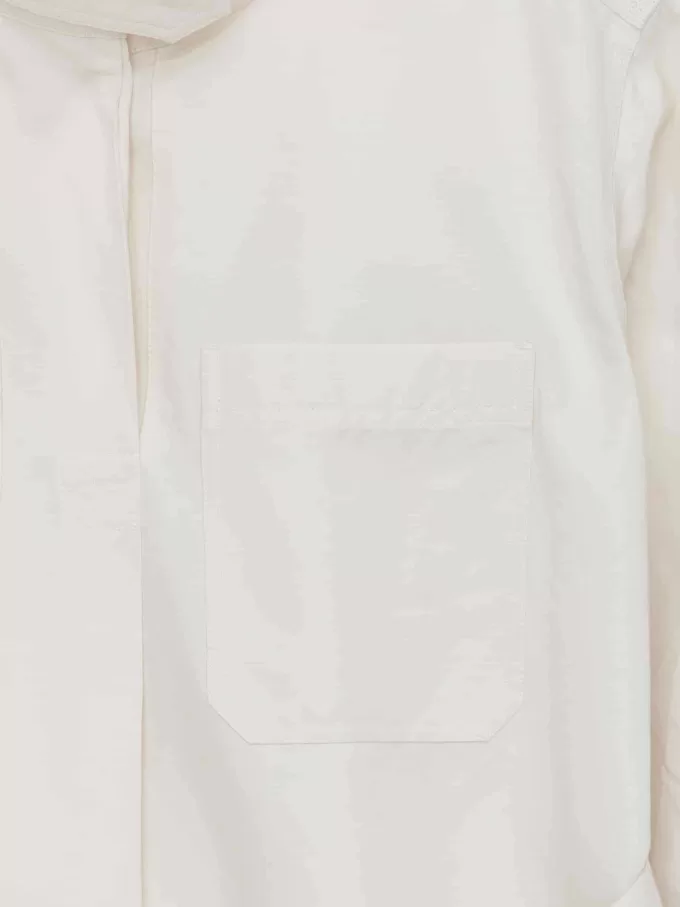 Camisa pop-over de mezcla de lino Camisa pop-over de mezcla de lino