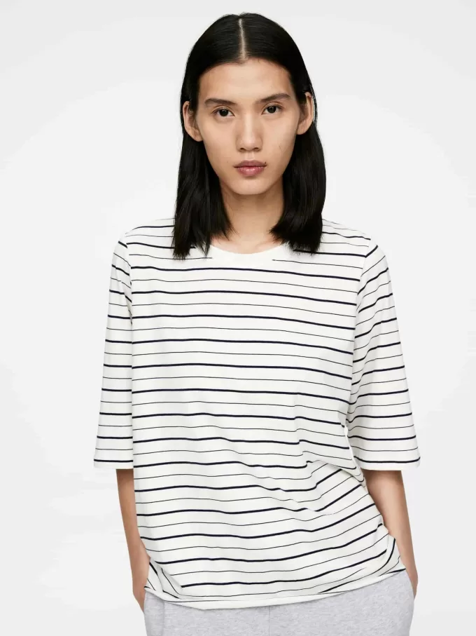 Camiseta de algodón drapeado Camiseta de algodón drapeado