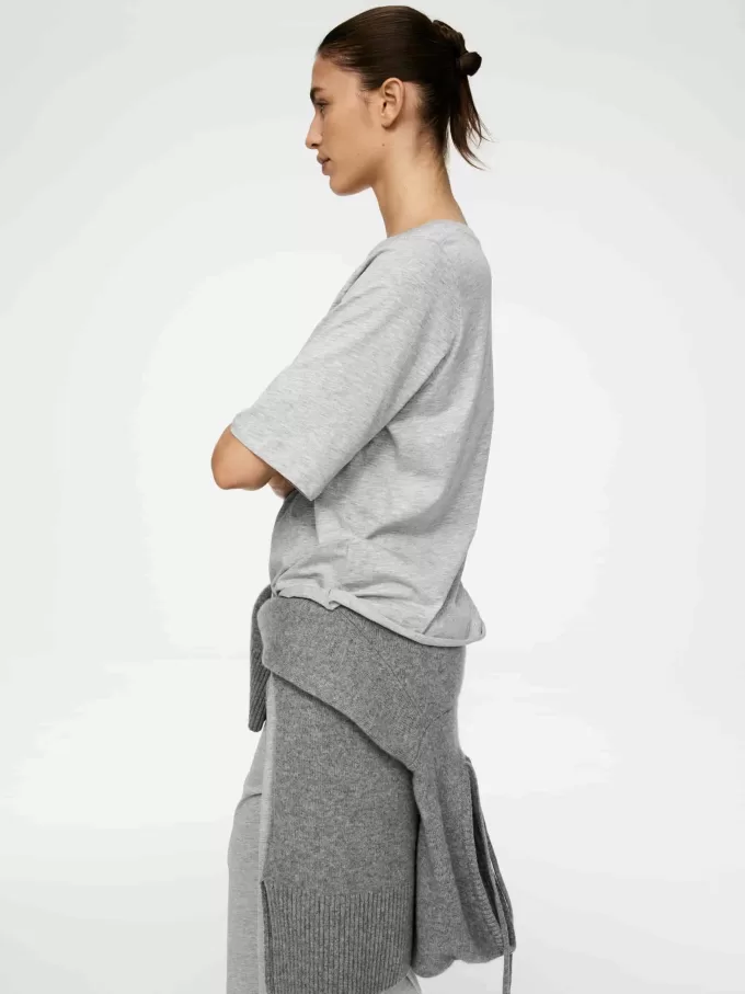 Camiseta de algodón drapeado Camiseta de algodón drapeado