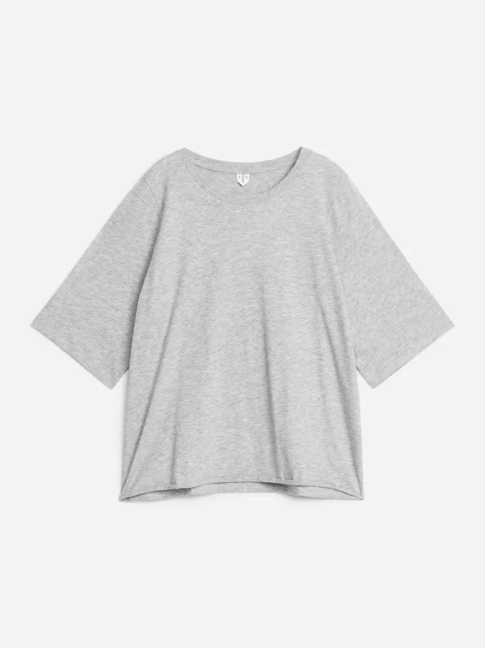 Camiseta de algodón drapeado Camiseta de algodón drapeado
