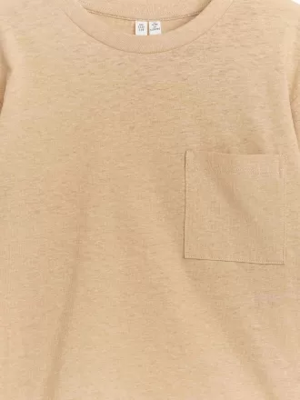 Camiseta de manga larga en mezcla de lino