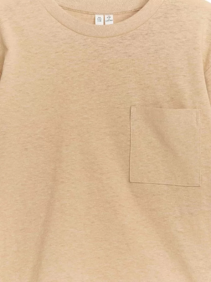 Camiseta de manga larga en mezcla de lino Camiseta de manga larga en mezcla de lino