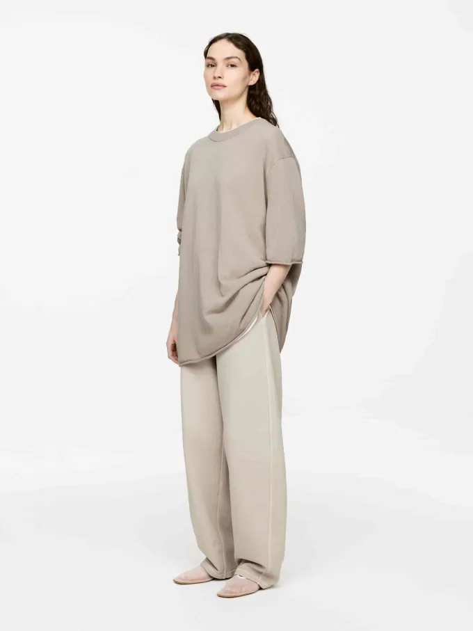 Camiseta de mezcla de lino y algodón Camiseta de mezcla de lino y algodón