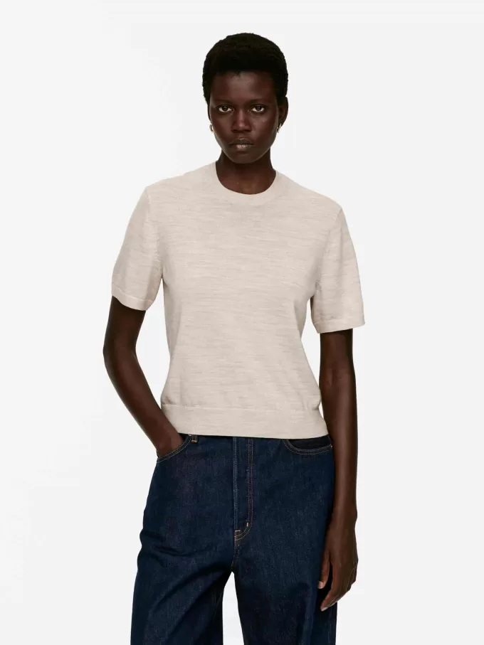 Camiseta de punto de lana merino Camiseta de punto de lana merino