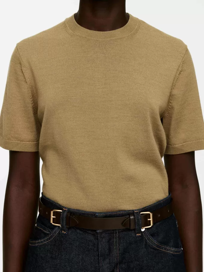 Camiseta de punto de lana merino Camiseta de punto de lana merino