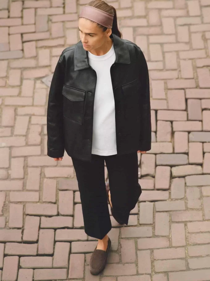 Chaqueta de cuero forrada Chaqueta de cuero forrada