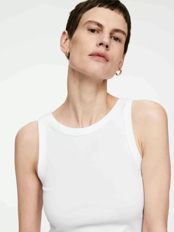 Camiseta sin mangas de canalé Camiseta sin mangas de canalé