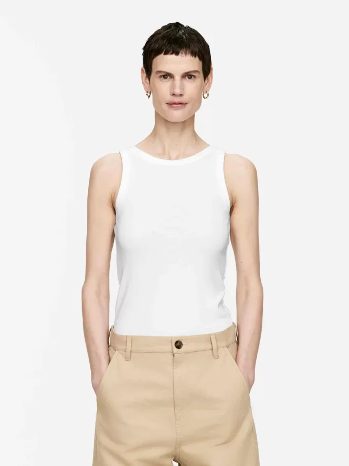 Camiseta sin mangas de canalé Camiseta sin mangas de canalé