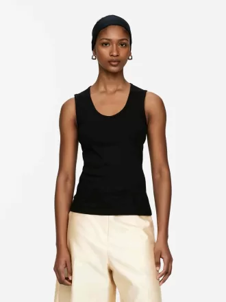 Camiseta sin mangas de canalé