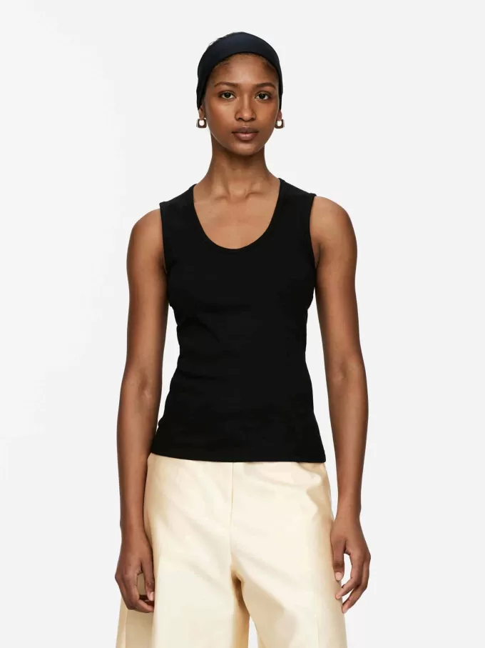 Camiseta sin mangas de canalé Camiseta sin mangas de canalé