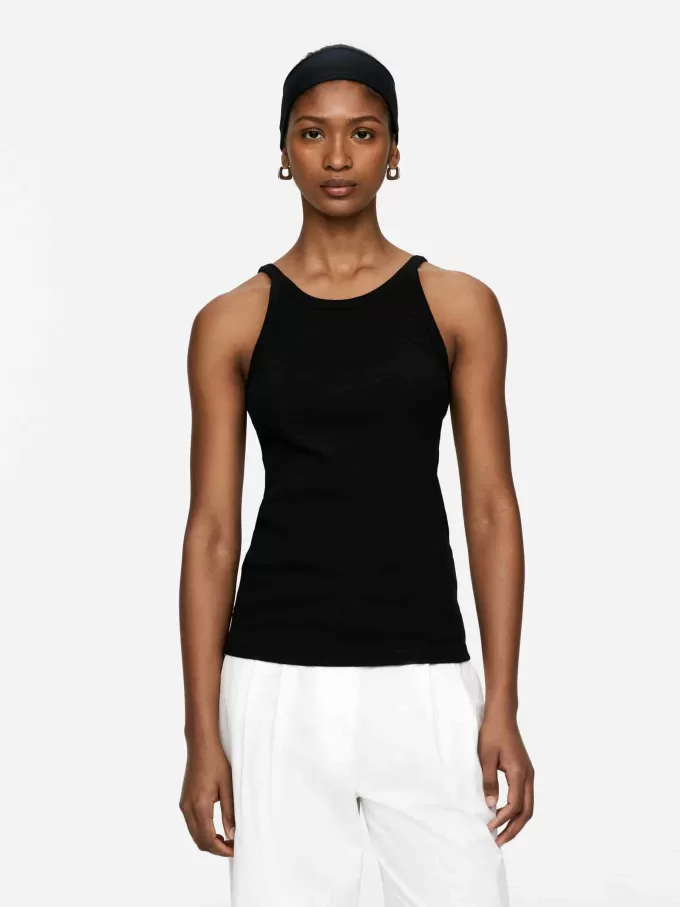 Camiseta sin mangas de canalé Camiseta sin mangas de canalé