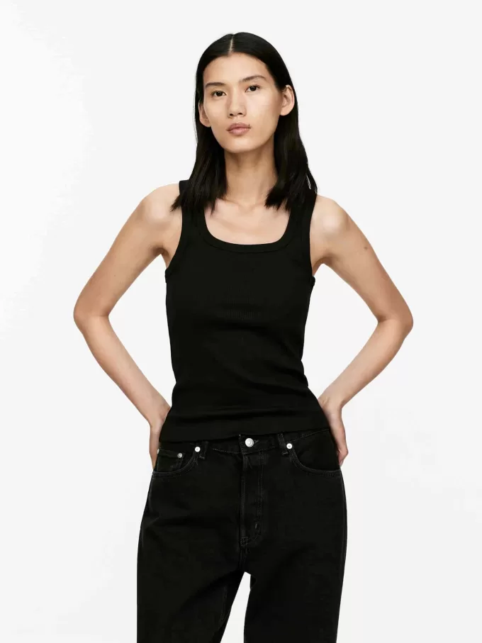 Camiseta sin mangas de canalé Camiseta sin mangas de canalé