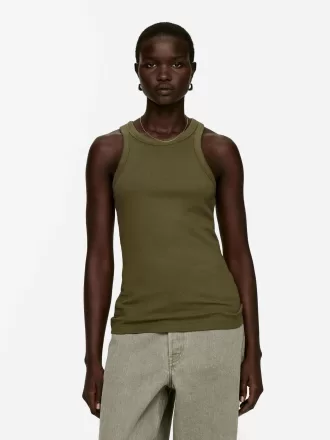 Camiseta sin mangas de canalé